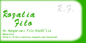 rozalia filo business card